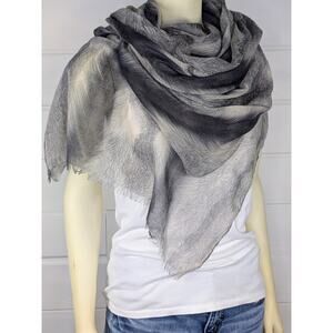 Eyelash Fringe Multi Wear Wrap Festival Scarf Feather Print Semi Sheer Boho Chic